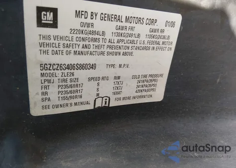 2006 Saturn Vue V6 из США, поврежденный, VIN 5GZCZ63406S860349